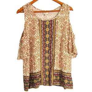 St. John's Bay Off‎ Shoulder Floral Blouse Size Medium